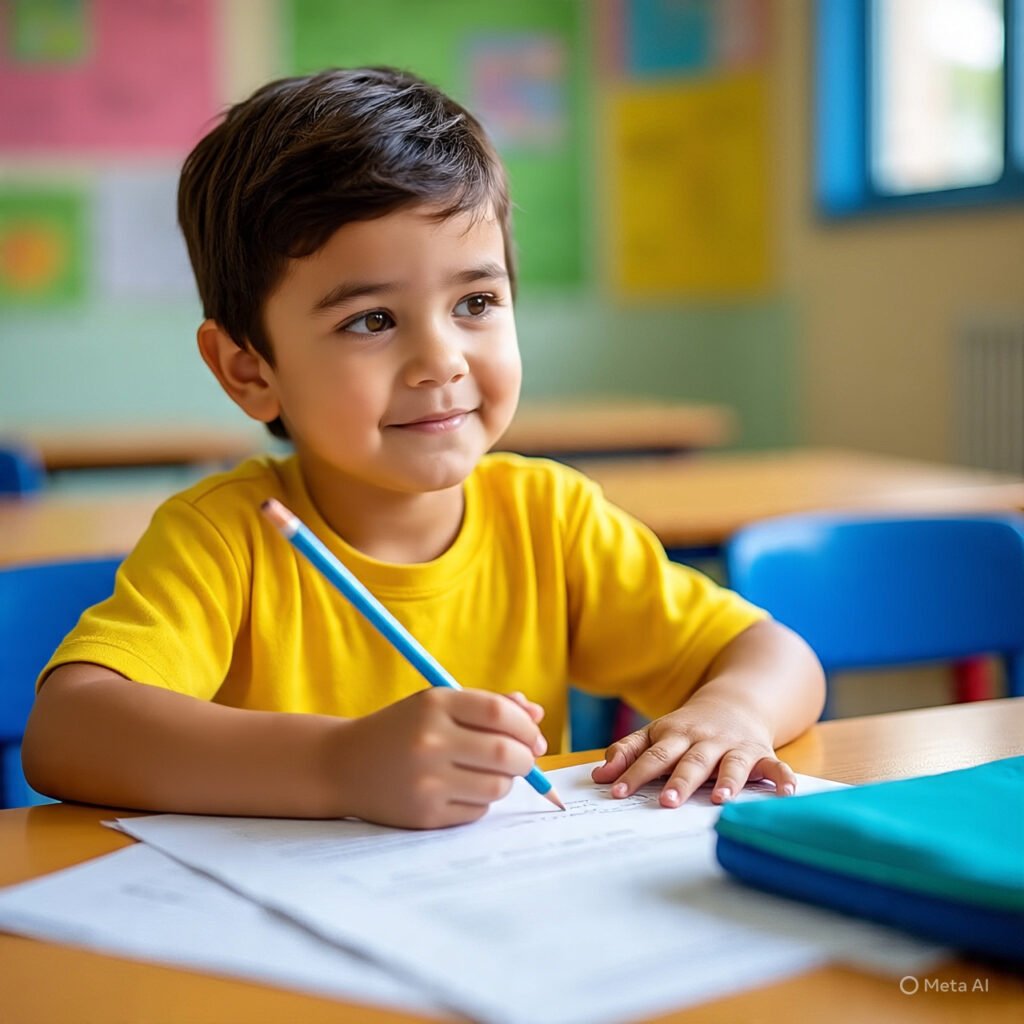 boy solving questions